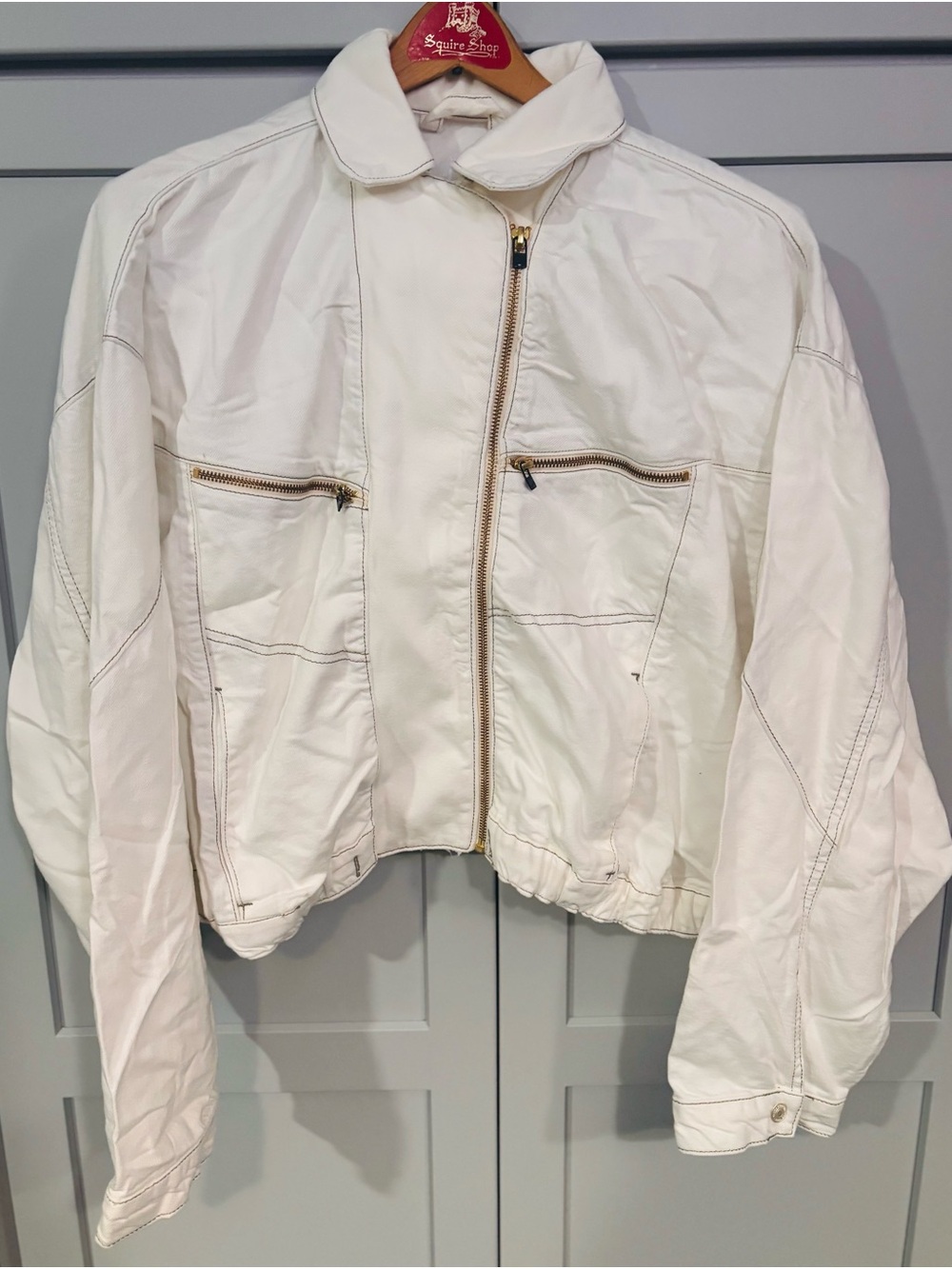 Free People We The Free Urban Jacket  NWOT No Tags White Denim